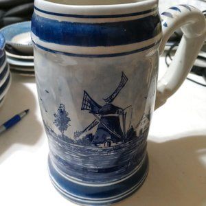Vintage Delft Bleau Beer Stein